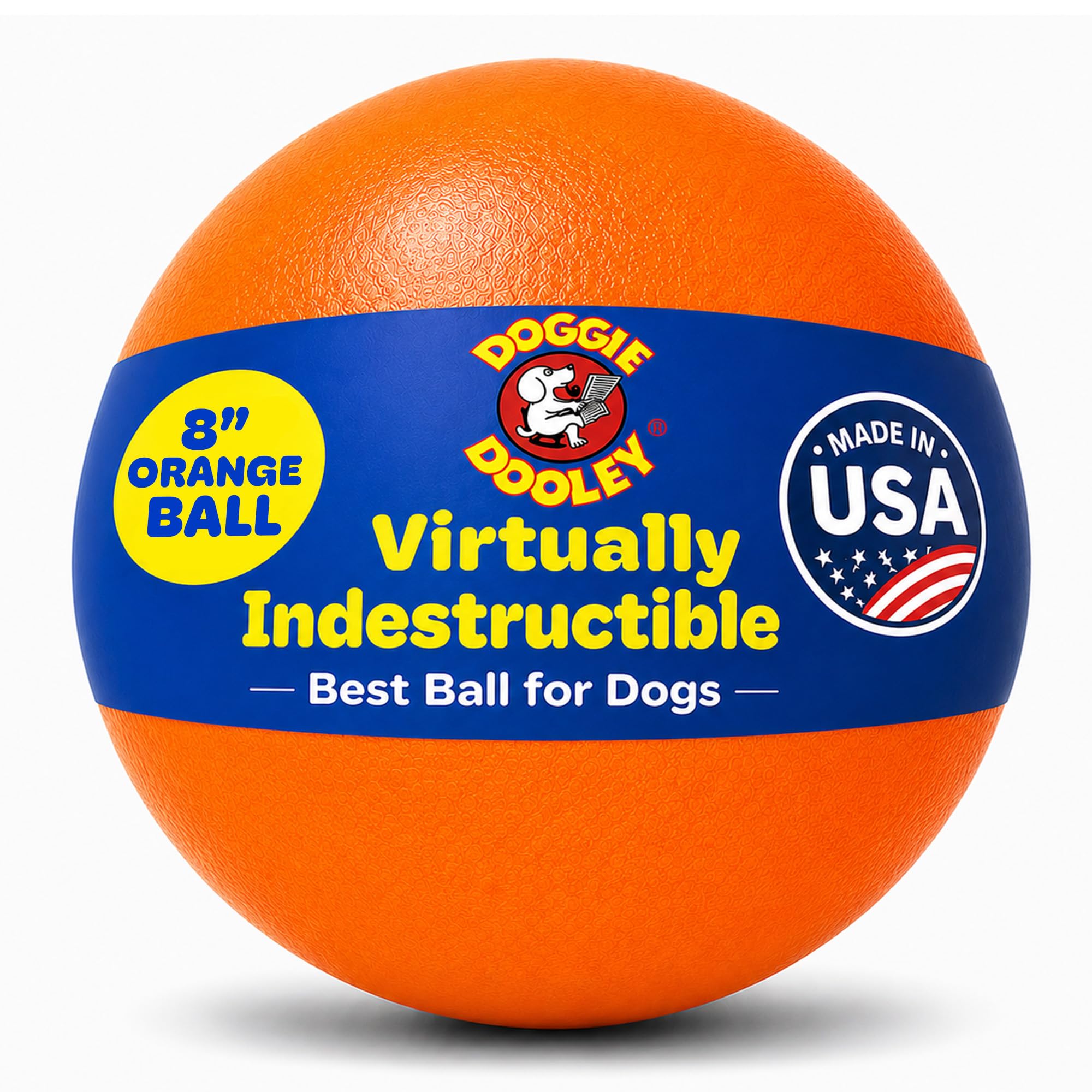 Doggie Dooley Praktisch unzerstörbarer Bester Ball für Hunde, 20,3 cm (Farben variieren)