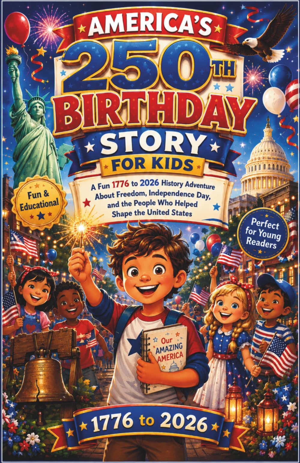 America’s 250th Birthday Story for Kids: A Fun 1776 to 2026 History Adventure About Freedom, Independence Day, and the People Who Helped Shape the United States