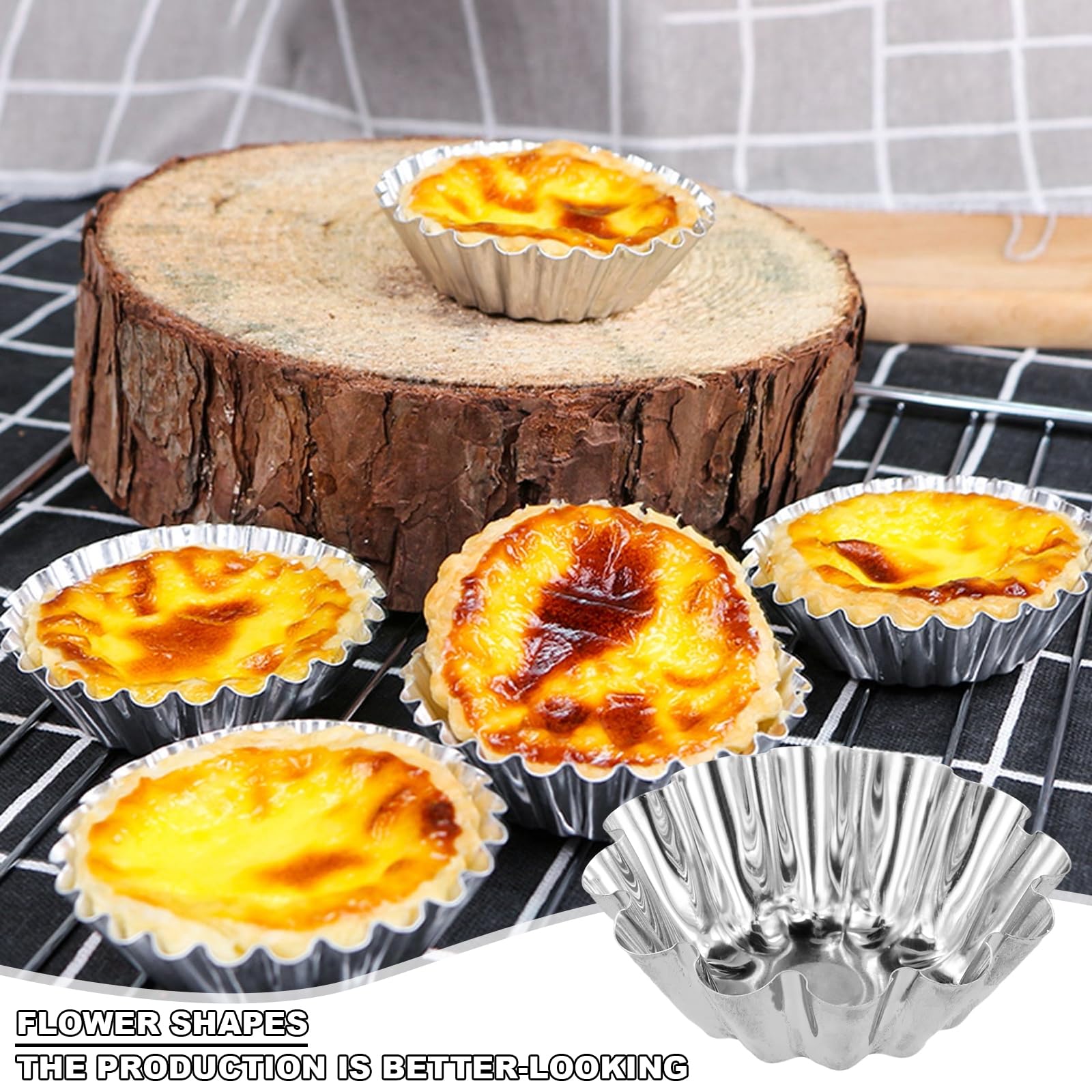 YILANJIN 25Pcs Mini Tart Tins, Mini Cake Muffin Moulds Tins, Resuable Cupcake Tart Mould, Pudding Moulds, Baking Tool - Image 3