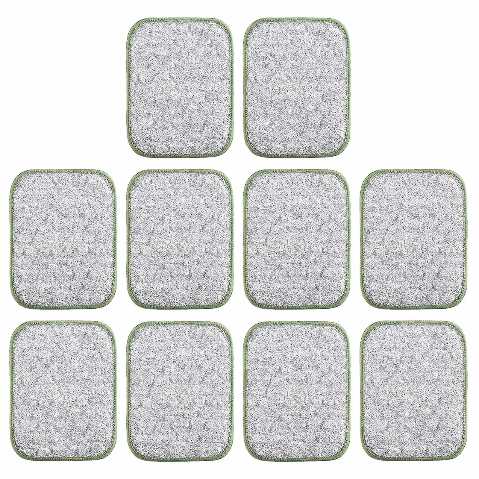 Kalttoy A Efficient Kitchen Scouring Pad Scrubbing Sponge Nonscratch Double Sided Cleaning Cloth For Dishes Pans Cookware 10Pcs Dual-Sided Scouring Pads