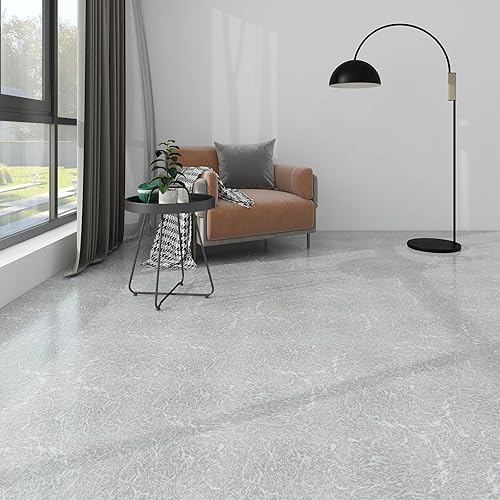 Miniatura 8 de Mysflosy Azulejos autoadhesivos de vinilo impermeable para despegar y pegar, 12 x 12 pulgadas, color cian chapoteo de piedra para cocina, baños y