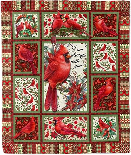 Miniatura 4 de YAYAGo Manta de cardenales de pájaros rojos, manta de felpa para el día de San Valentín, Navidad, decoración suave de sofá, 50 x 60 pulgadas