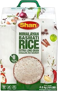 Shan Premium Quality Kernel Basmati Rice 10 Lbs Bag - Extra Long Aged Ar...