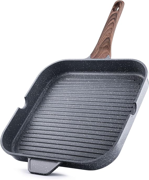SENSARTE Nonstick Grill Pan for Stove Tops, Versatile Griddle with Pour Spouts