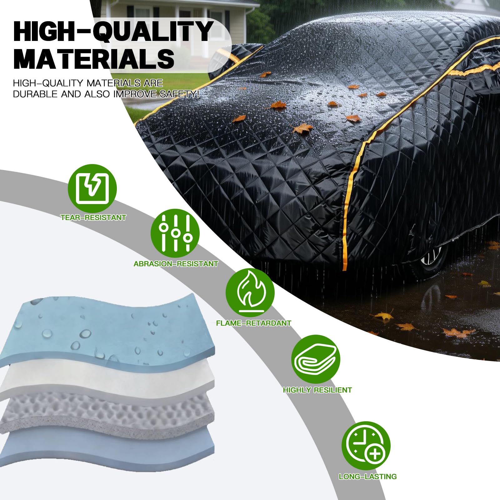 Telo Antigrandine per Auto per Honda CR-V 2023-2026, Imbottito Anti-grandine per Auto, Protezione Invernale da Neve e Grandine, Copriauto Esterno 5 Strati in Oxford Impermeabile