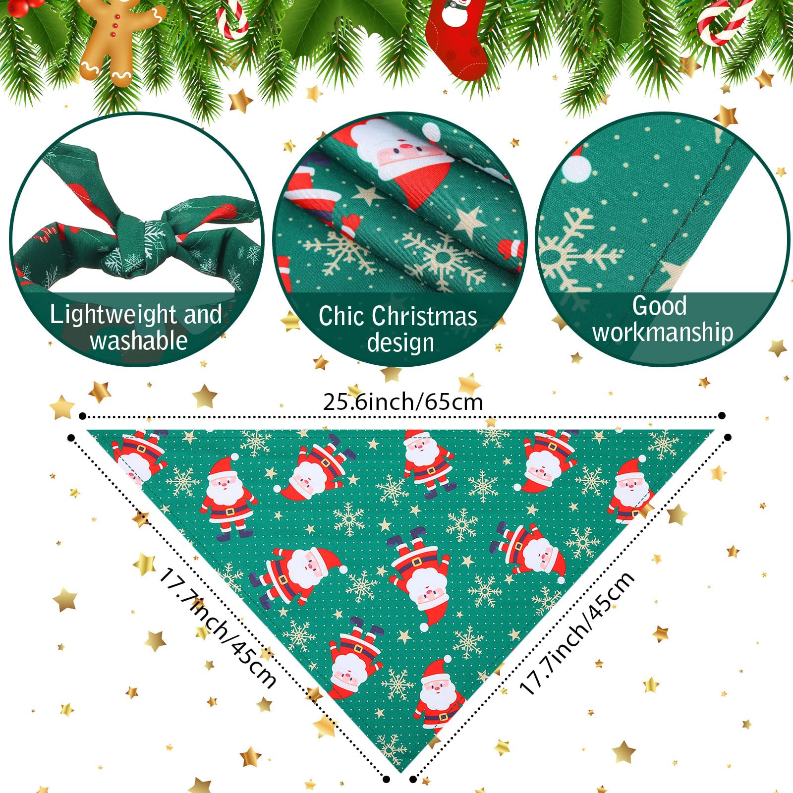 Chunful 200 Stück Weihnachten Hund Bandanas Bulk Xmas Hund Bandanas Schneemann Weihnachtsmann Schneeflocke Haustier Bandana Verschiedene Stile Haustier Dreieck Schal Lätzchen Halstuch Zubehör für