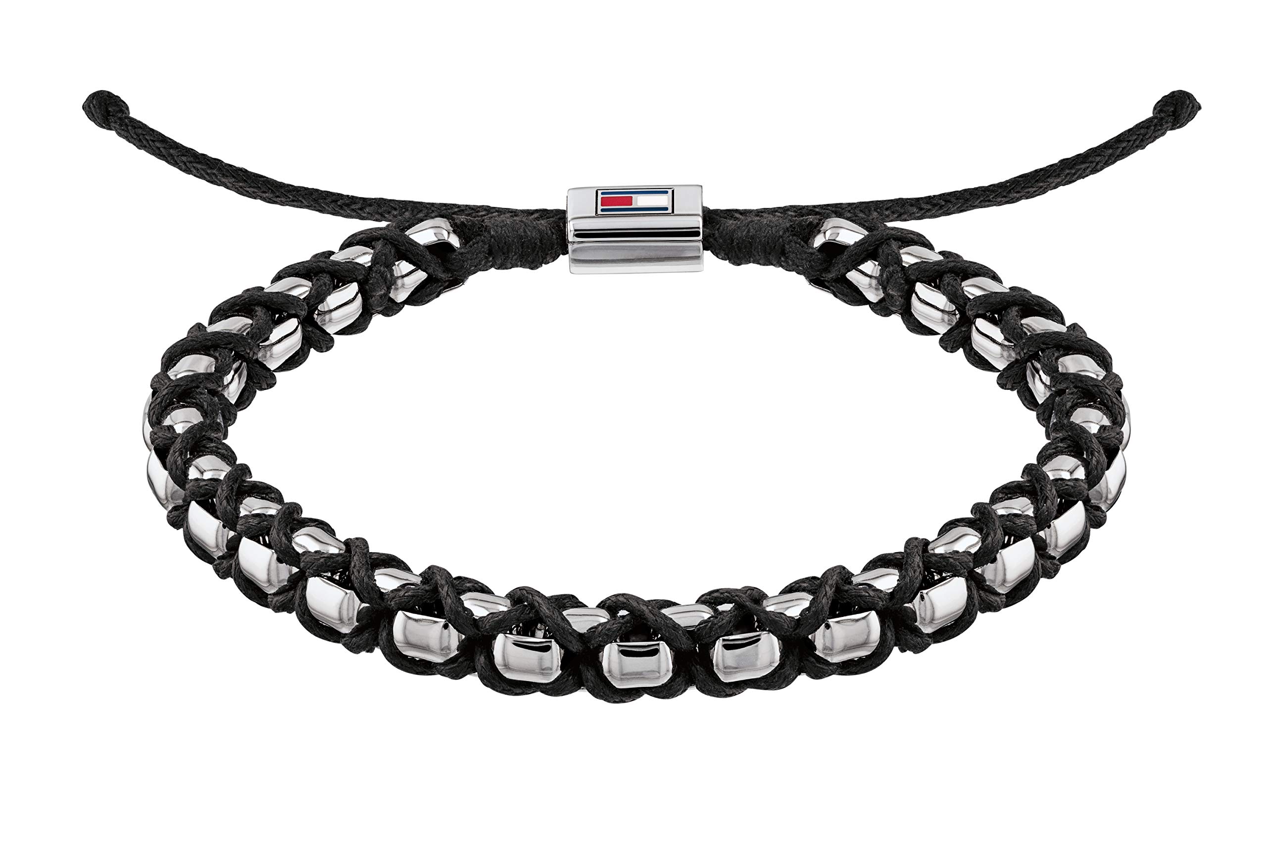 Tommy Hilfiger Tommy Hilfiger Jewelry 2790182 - Pulsera de cordón y cadena para hombre, color negro