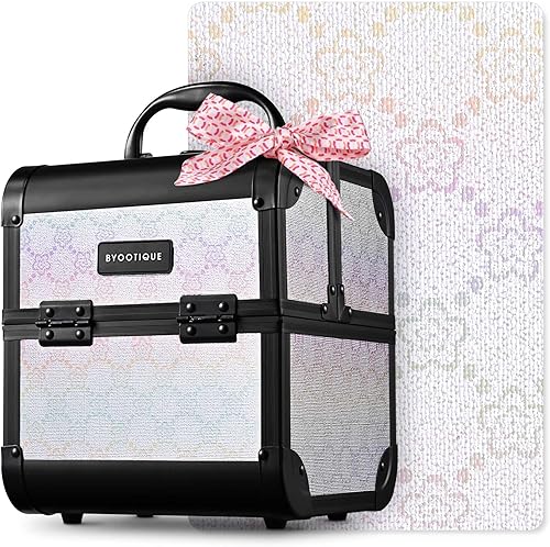 Vista 81 de BYOOTIQUE Cosmetology - Estuche rodante para almacenamiento de uñas, carrito de almacenamiento para maquillaje, maleta de peluquería de viaje