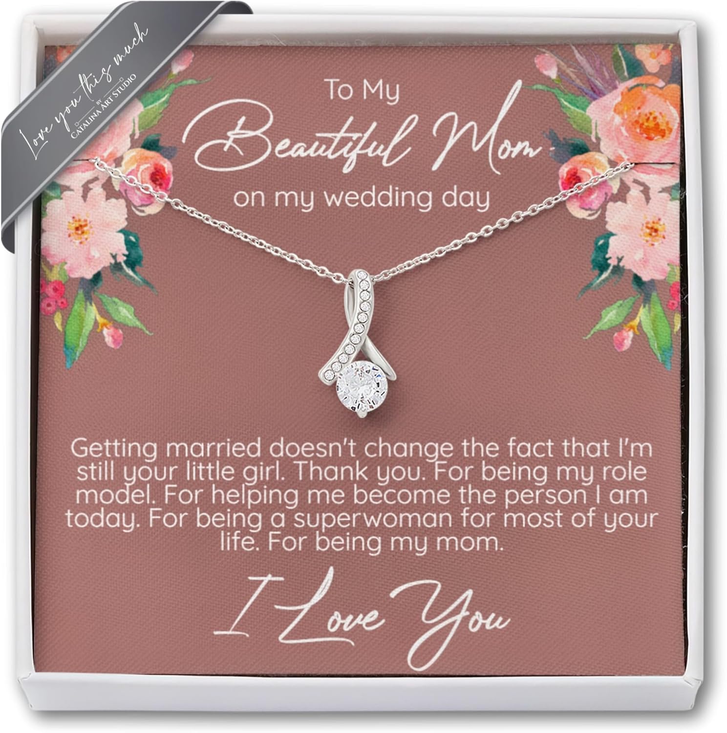 Graceful Beauty 14k White Gold Necklace - Sentimental Wedding Gift for Mother of the Bride or Groom
