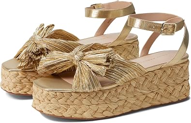 Loeffler Randall Womens Gaby Pleated Bow Braided Espadrilles