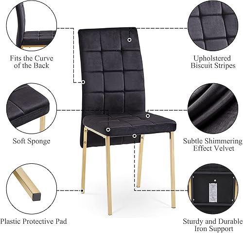 Miniatura 7 de NORDICANA Juego de mesa de comedor de 7 piezas mesa de cocina rectangular moderna de grano de madera sintética de nogal y 6 sillas laterales de