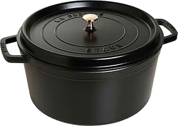 ストウブ　STAUB Cocotte Ronde 18cm ブラック Staub - 4 QT (3.8 L) 24 cm Matte Black Round Cocotte