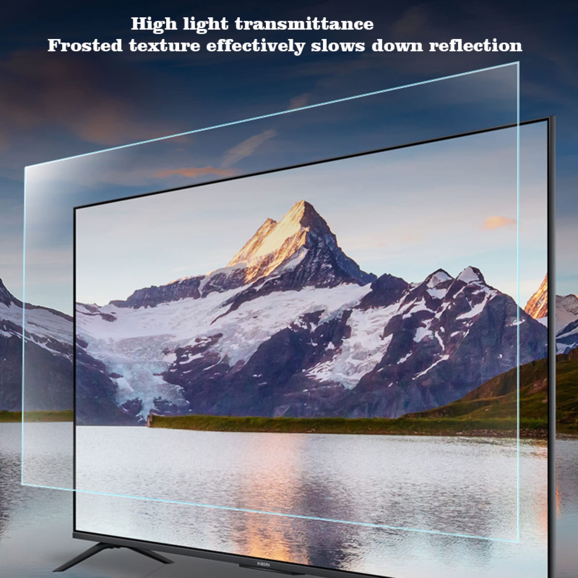 Protector de pantalla de TV antideslumbrante esmerilado para pantallas LCD, LED estándar y curvas de 32 a 75 pulgadas - Fuera de luz azul/Anti UV/Anti rayones, sin burbujas/Clear / 40 Inches 875x48