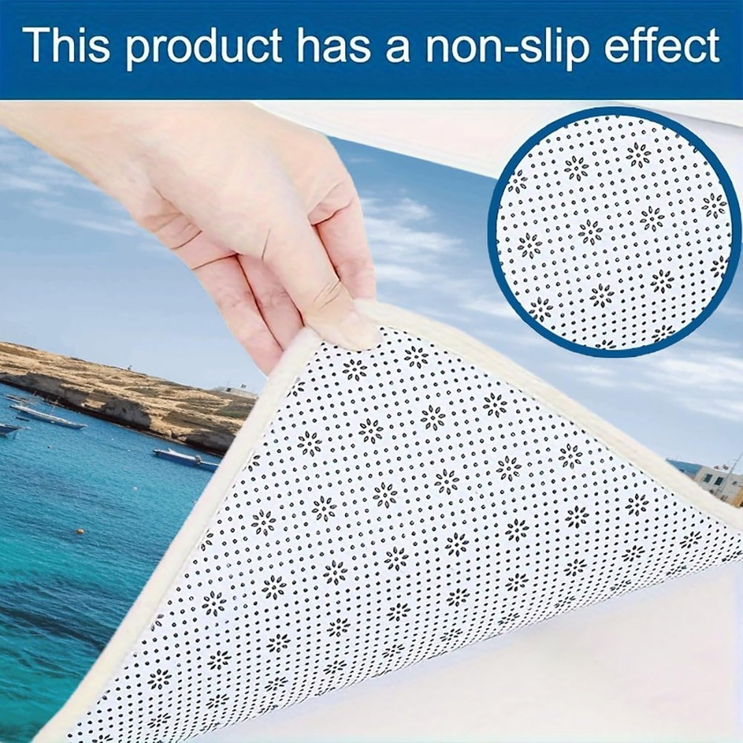 Coastal of Malta Kitchen Mat Washable Non Slip Rugs Soft Kitchen Mats for Floor Set of 2 PCS Cushioned Absorbent Runner Standing Rugs for Home Sink Laundry Office