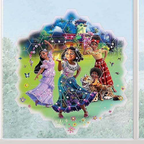 Miniatura 7 de Make It Real Disney Mosaico de arte de ventana  Princesa Disney  70 piezas, rompecabezas reutilizables para ventana, crea una imagen de 9.5 x 16.5,