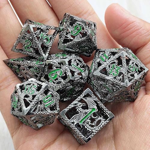 Miniatura 6 de DND - Juego de dados de mazmorras y dragones de metal DD dados poliédricos RPG MTG Pathfinder Shadowrun juegos de rol accesorios de regalo D N D D20