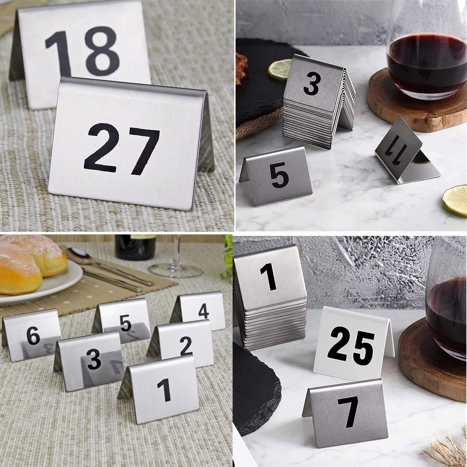 Placas identificativas de mesa, Placa de número mesa estilo tienda, 1-50 1-100, reciclable(1 to 100)