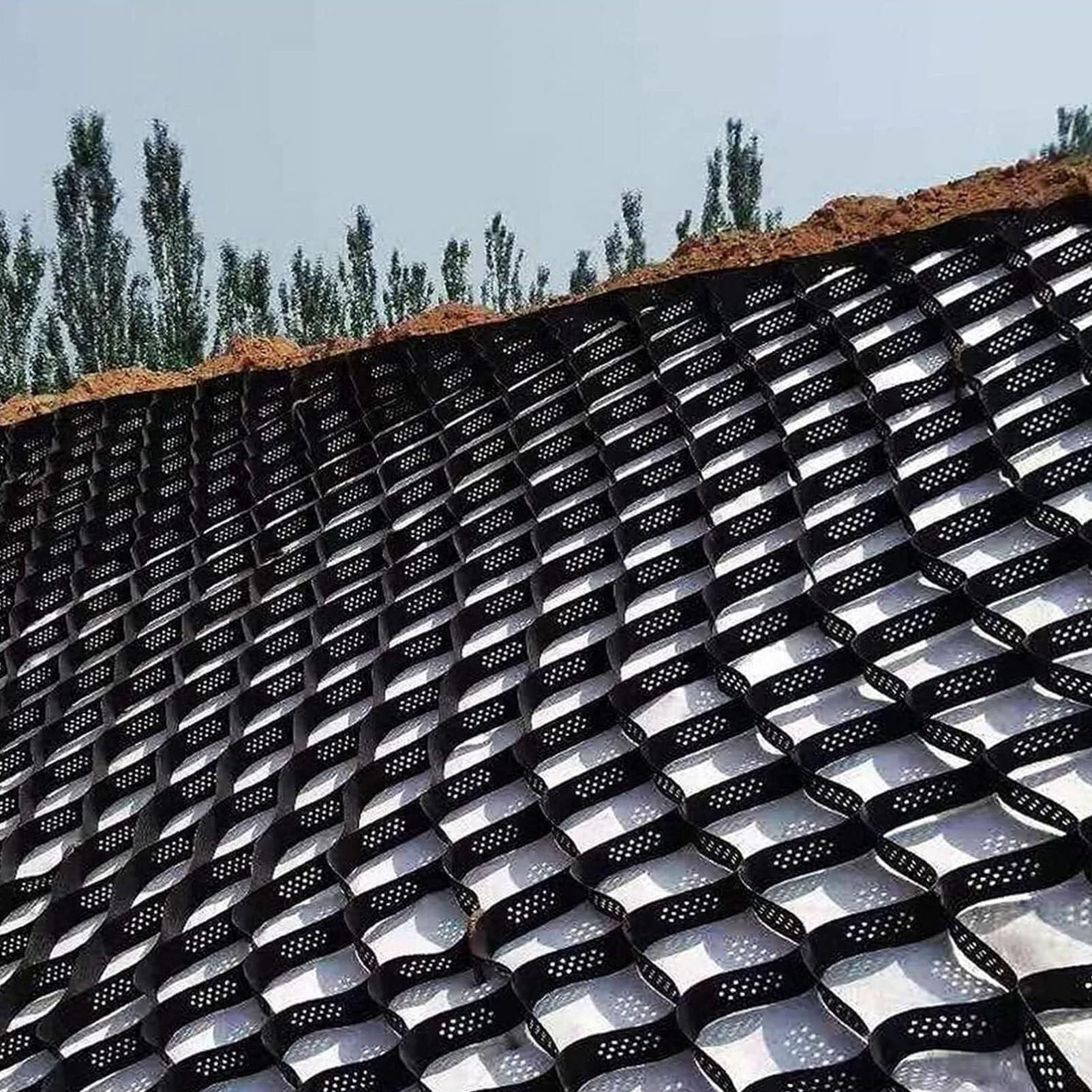 PioMue Geogrid Gravel Grid, Gravel Stabilizer Grid Mud Slope Control Driveways Grids Various,Geocell Various Size Options Ground Grid for Landscaping Parking Lots Garden Height5cm/2in-4x8m/13x26ft