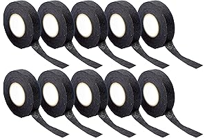 10 Rolls Fabric Electrical Tape, 3/4 inch Adhesive Tape for Automotive