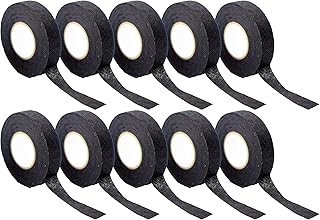 SANKEMU 10 Rolls Wire Harness Tape, 3/4 inch x 49 Feet Adhesive Fabric Tape, High Temp Wiring Loom Harness Cloth Electrical Tape for Automotive Engine/Electrical Wiring/Noise Damping/Insulation