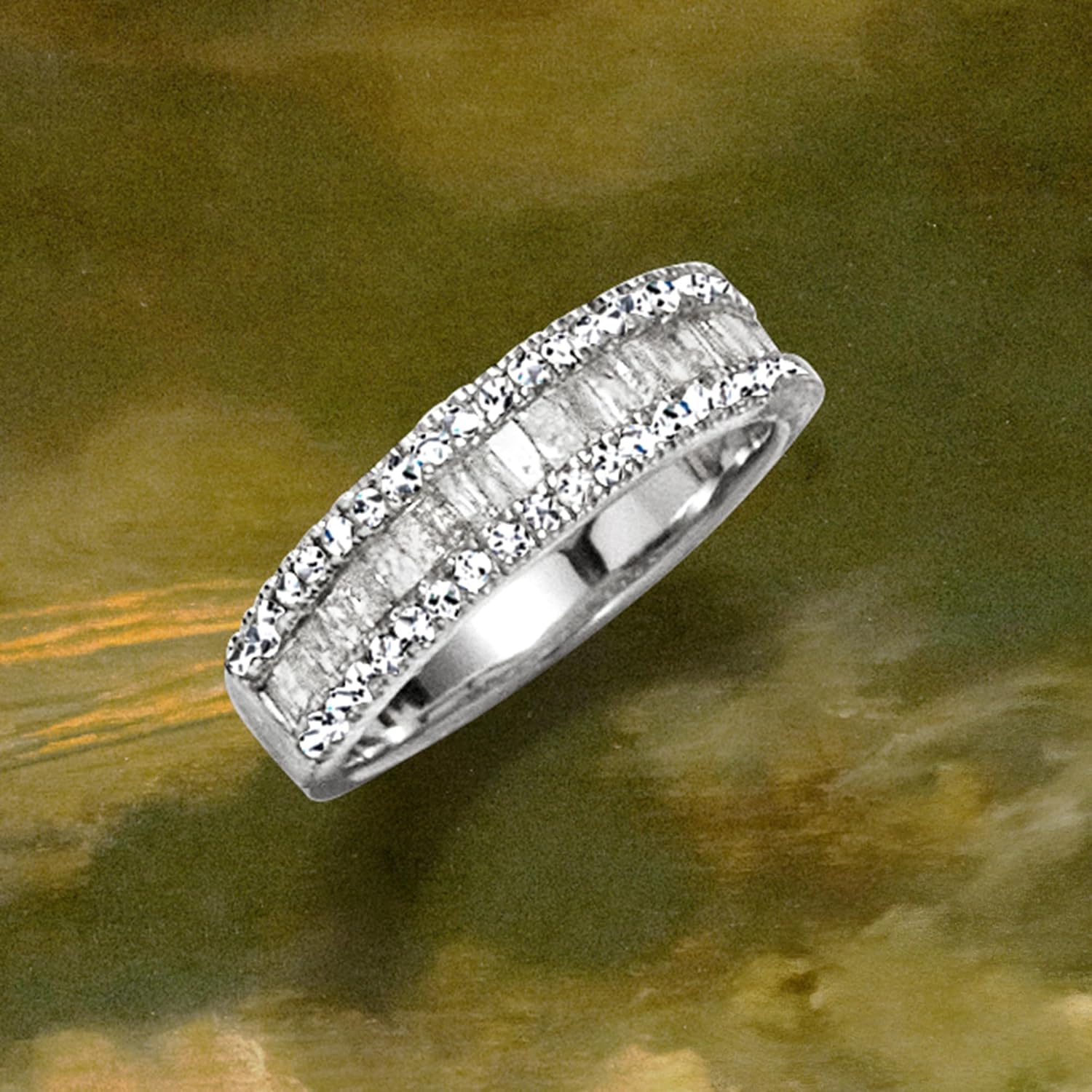 Ross-Simons 1.00 ct. t.w. Baguette and Round Diamond Ring in Sterling Silver. Size 10 - Image 4