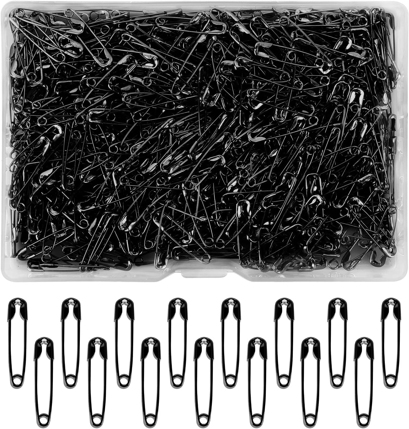 Black Mini Safety Pins - 500PCS, 19mm Tiny, Bulk for Clothes, Crafting, Sewing, Jewelry Making, Arts & Craft