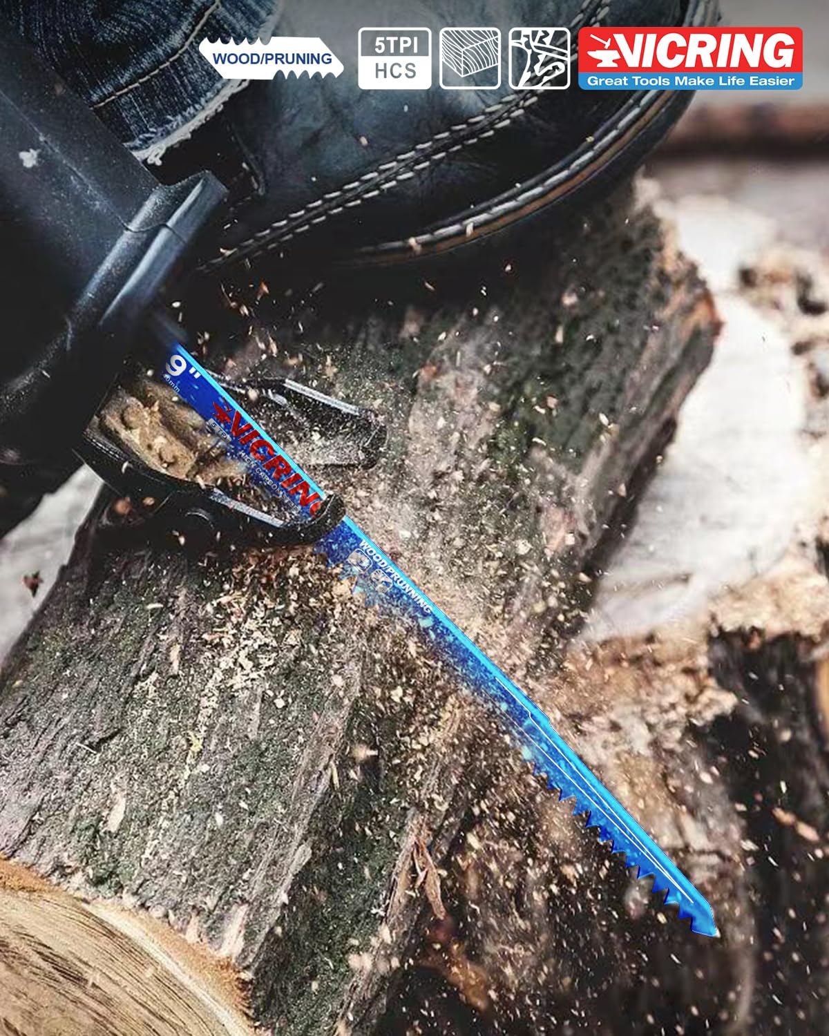 Brzeszczoty do piły szablastej do cięcia drewna, 20 cm, ostrze do drzew, ostrze do gałęzi ze stali węglowej do piły szablastej (zestaw 5 sztuk/5TPI)