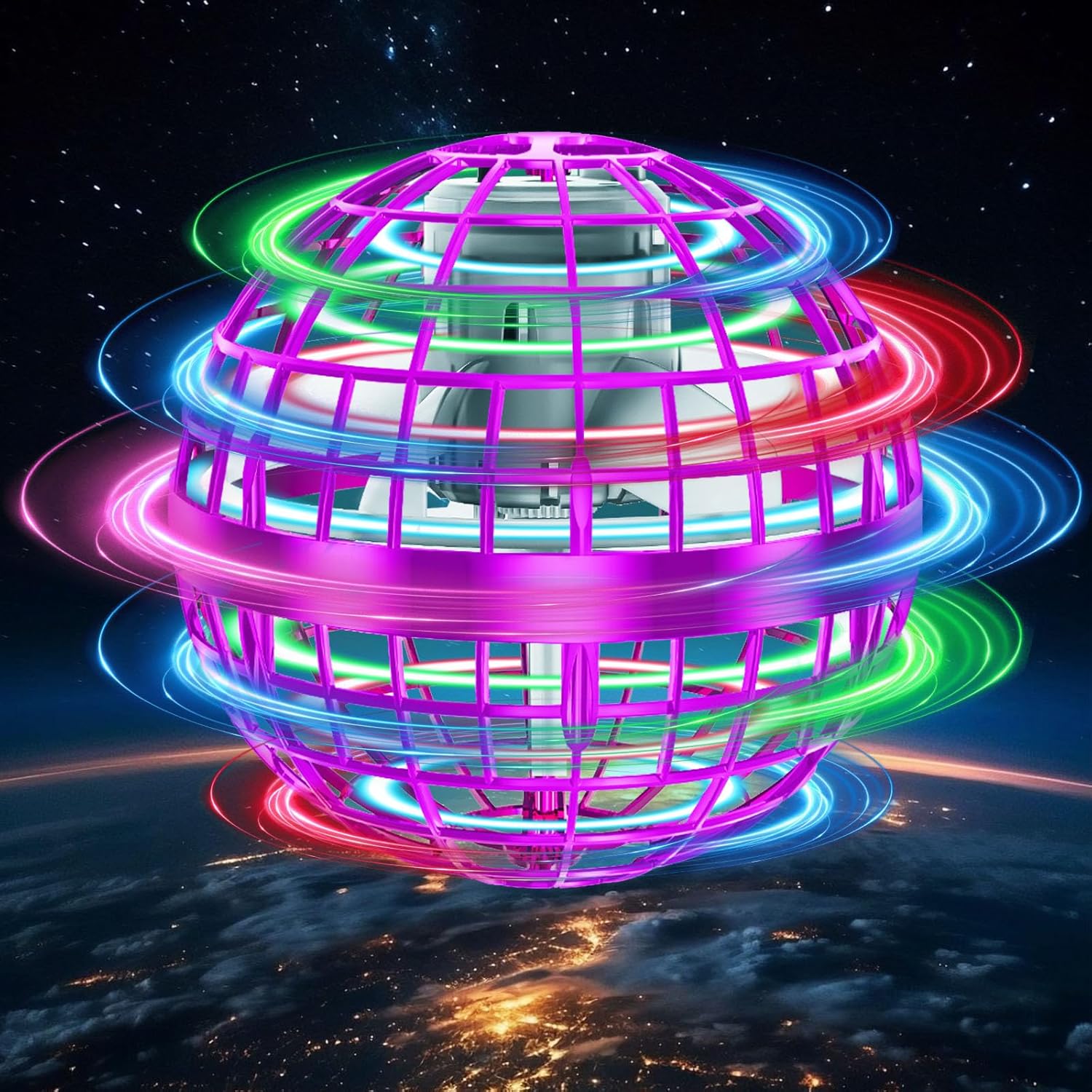 Flying Orb Ball Toys Cosmic Globe Soaring Magic Hover Hand Controlled Boomerang Spinner Mini Orbit Drone Kids Adults Outdoor Cool Stuff Toys Gift for 6 7 8 9 10+ Year Old Boys Girls Teens