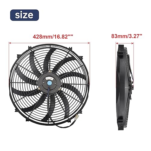 Miniatura 2 de Kit de relé de interruptor de cableado de termostato de ventilador de refrigeración de radiador eléctrico de 16 pulgadas, ventilador de radiador de