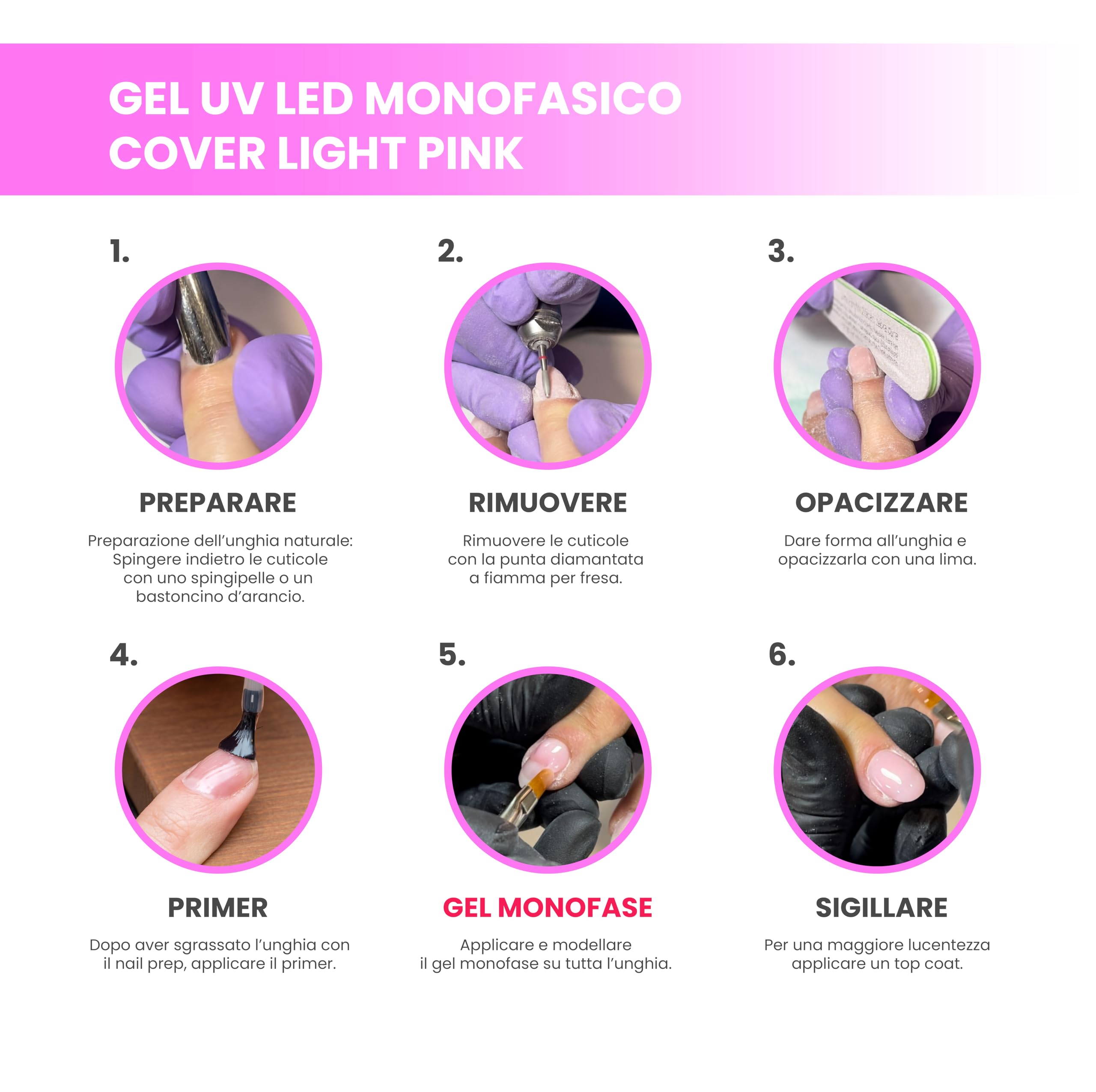 NAILSTORE - Gel UV Led Costruttore Monofasico Cover Light Pink - media densità - autolivellante – Ideale per sfumature - facile lavorabilità – adatto per Refill e allungamento con cartina (50g)