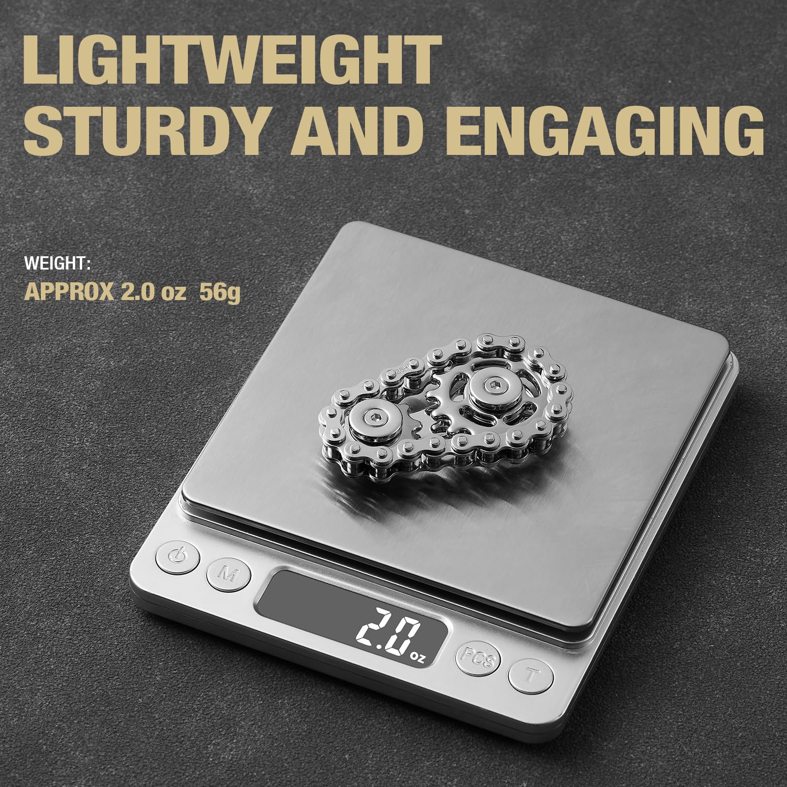 Metal Fidget Chain Hand Finger Spinners Spinning Roller Toy for Adults,Cool Office Home Classroom Traval Desk Meeting Gadgets Gifts for ADHD ADD Autism and Stress Anxiety Relief.(Silvery)