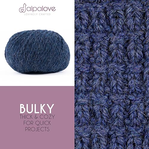 Vista 13 de Bulky Set (6 x 1.75 oz) Super Soft Baby Alpaca Hilo de tejer gris verde 328 yardas Gris Verde,Beige,Azul y verde,Cappuccino,Azul Oscuro,Gris