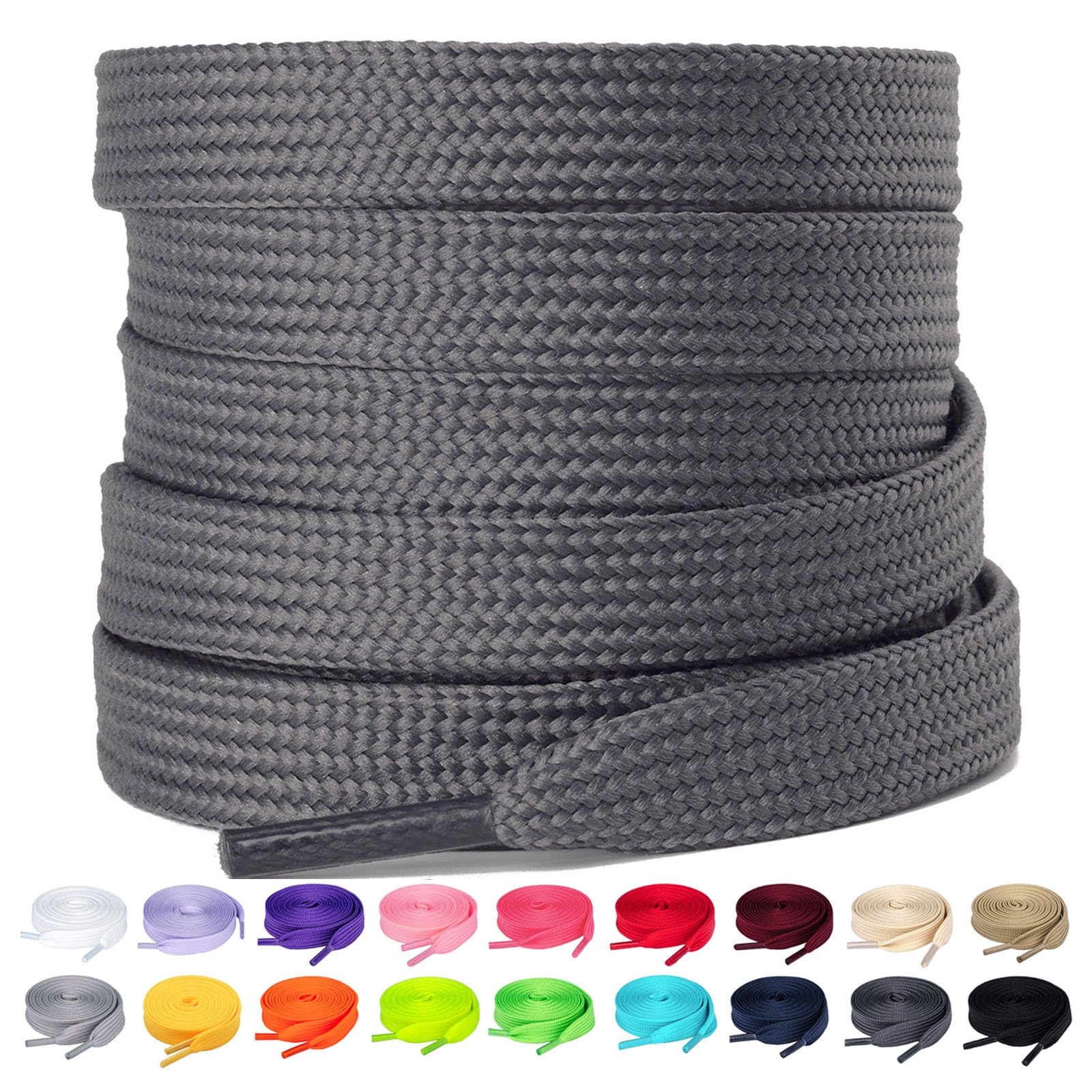 Olukssck - 2 Pares de Cordones Planos, Cordones duraderos de Repuesto de 10 mm de Calidad para Zapatos de Deporte, Zapatos de Ciudad — view 24