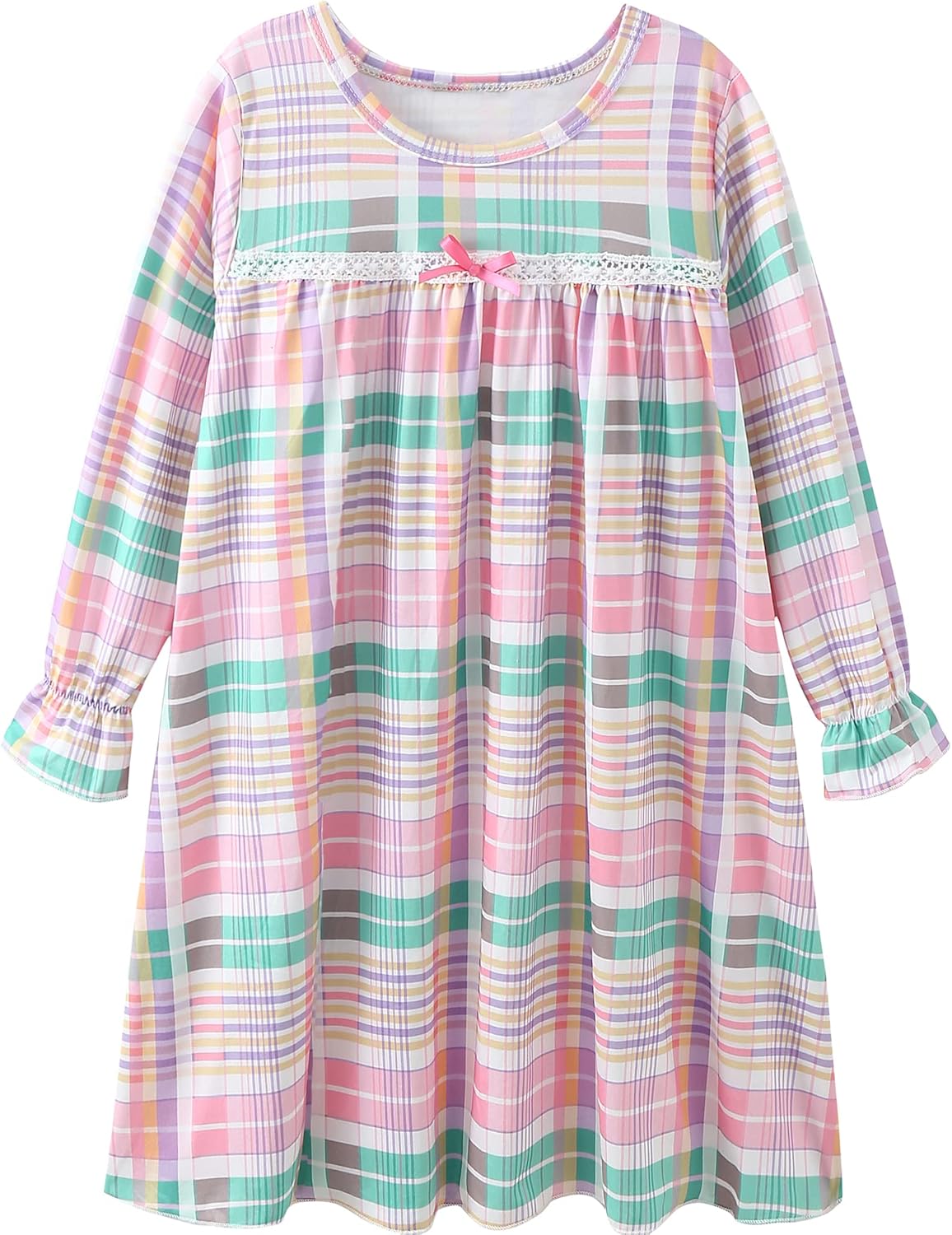 EBYTOP Old Lady Costume for Kids 100th Day of School Costume Wig 100 Year Granny Glasses Grandma Little Old Women Cane Accessories,8-10 Years - Image 2