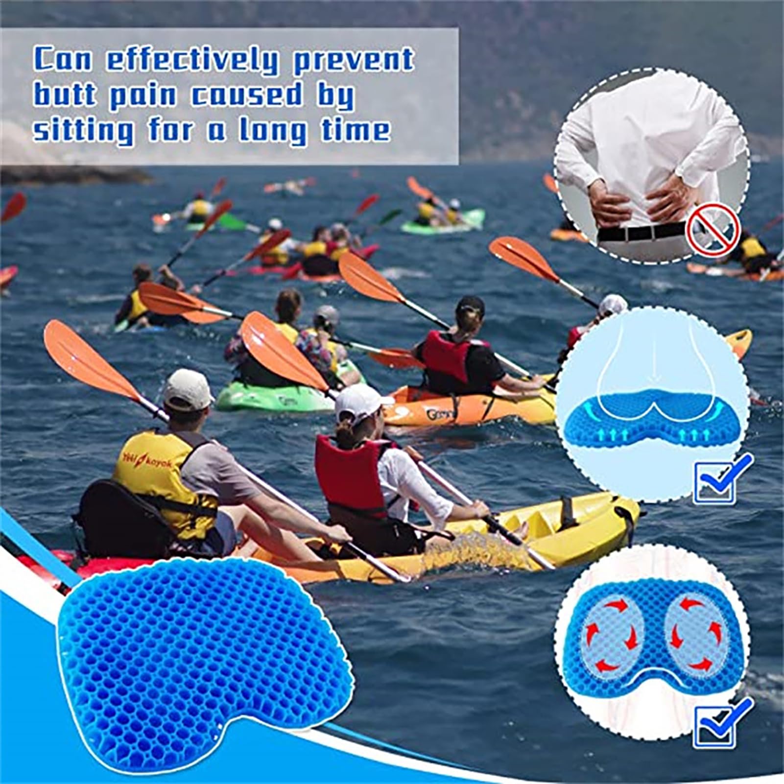 Cuscino Sedile Kayak Impermeabile Fityle - Materiale EVA, 32.5x37cm, Leggero, Per Barche, Surf, Pesca - Foto 2