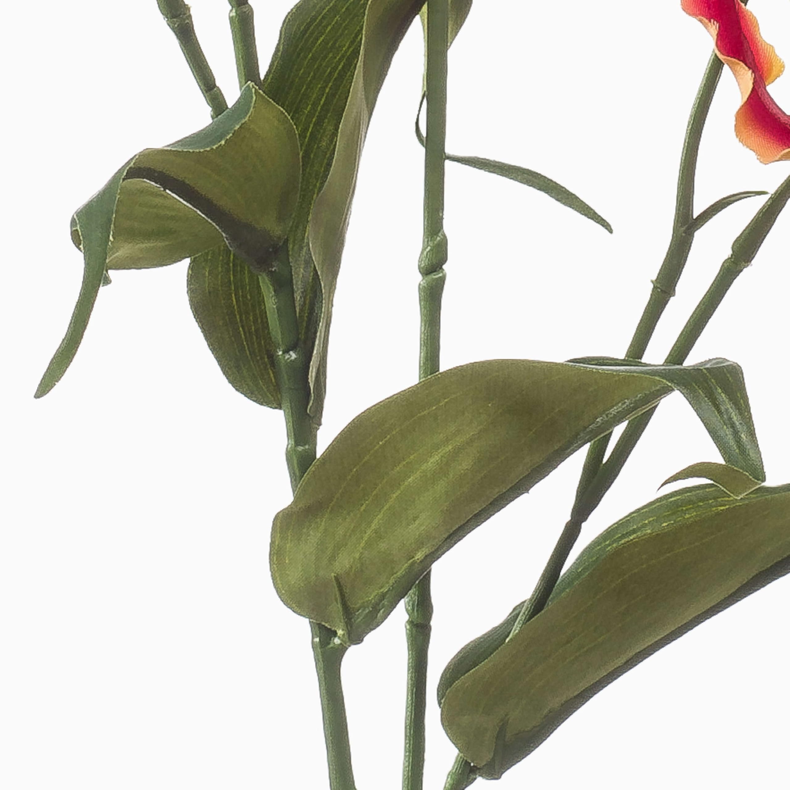 artplants.de Künstlicher Zweig Gloriosa TROFEL, pink-gelb, 90cm | Deko Gloriosazweig