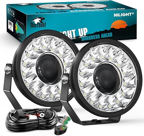 Miniatura 16 de Nilight Luces LED de 4 pulgadas, haz de punto ámbar, luces antiniebla, 2 unidades, 18 W, iluminación de trabajo todoterreno para camión, ATV, UTV,