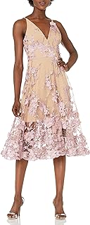 Womens Audrey Midi Plunging Dress