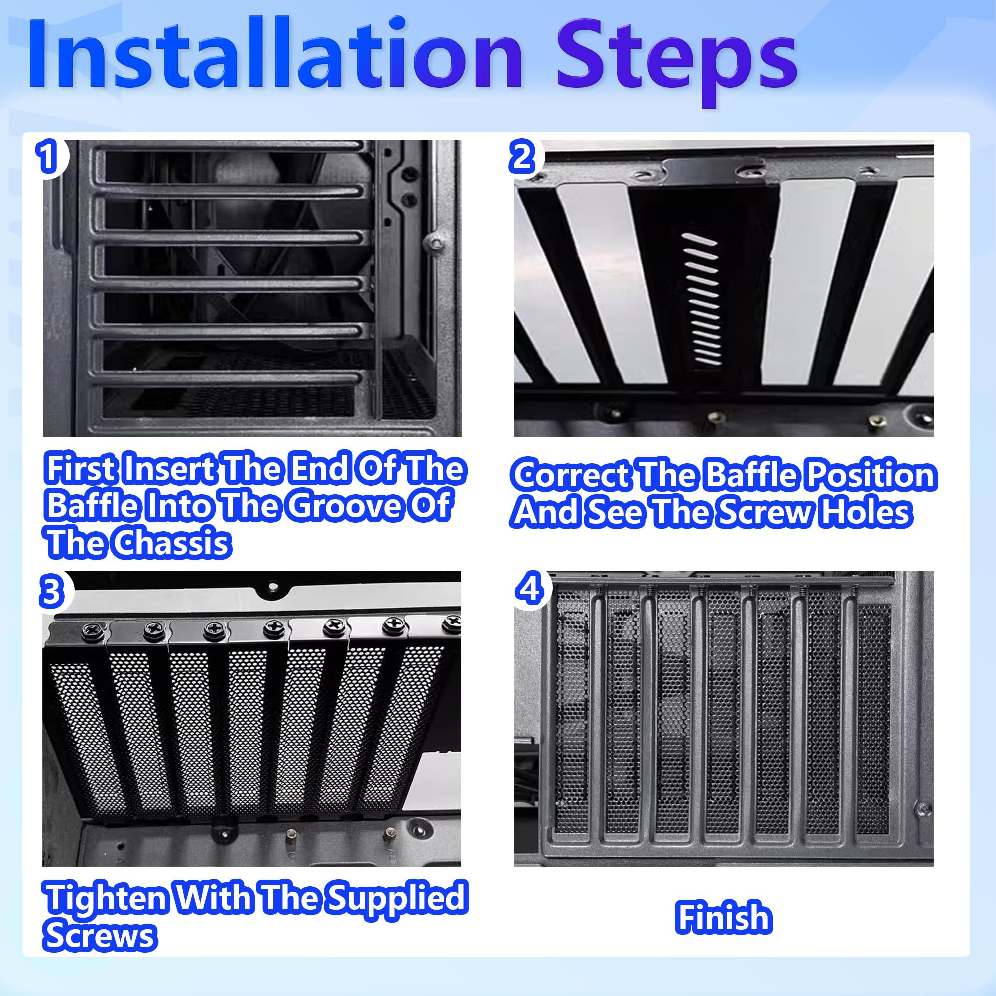 10 coperture per slot PCI, in acciaio al carbonio, filtro antipolvere di ventilazione, piastra di copertura con viti per case del computer (120 x 20 mm, nero, 10 pezzi)