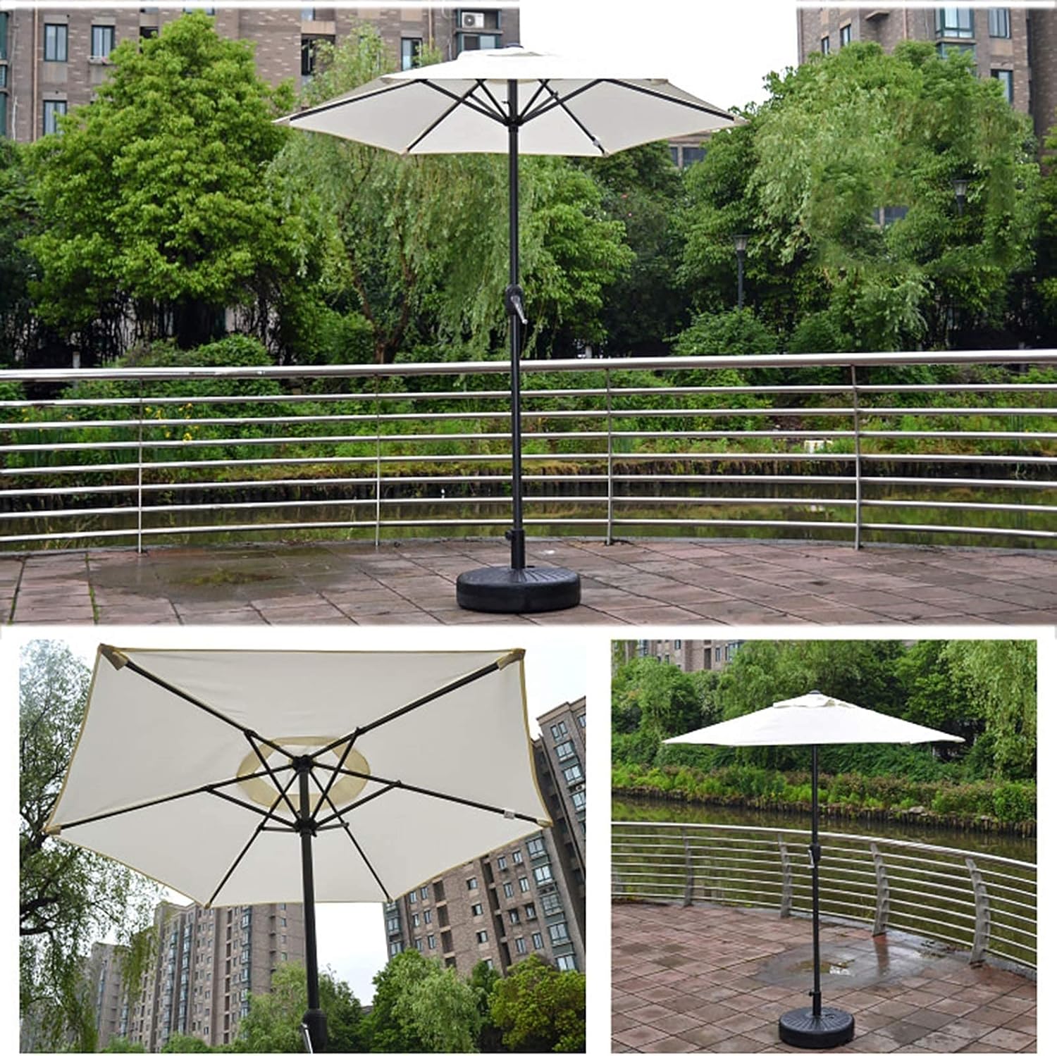 LSLYTQ Garden Parasol, Round Patio Umbrella, Outdoor Sun Shades With Tilt And Crank Mechanism, for Balconies, Beaches, Swimming Pools good