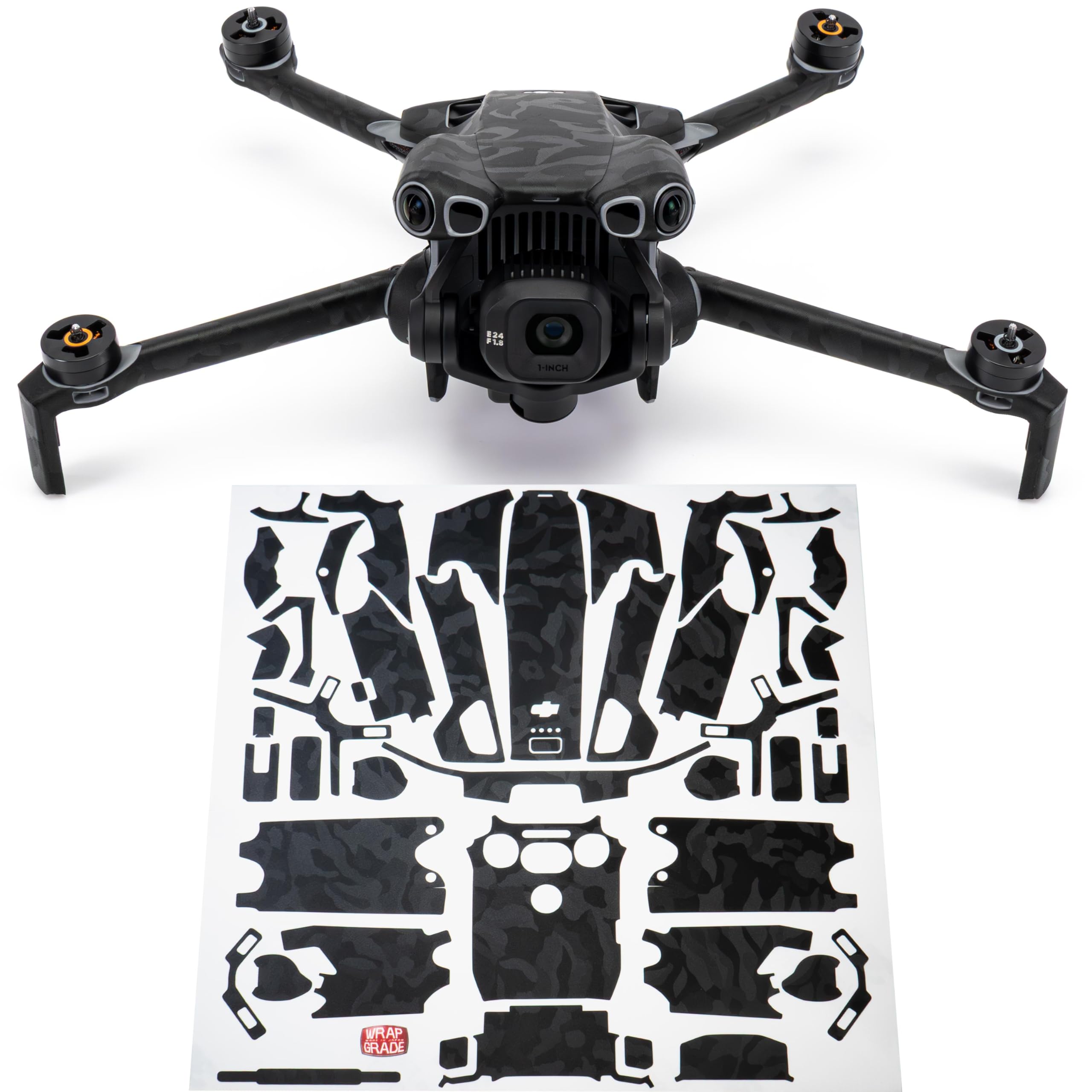 WRAPGRADE Skin Stickers Compatible with DJI Mini 5 Pro (Black Bumpy Camo)