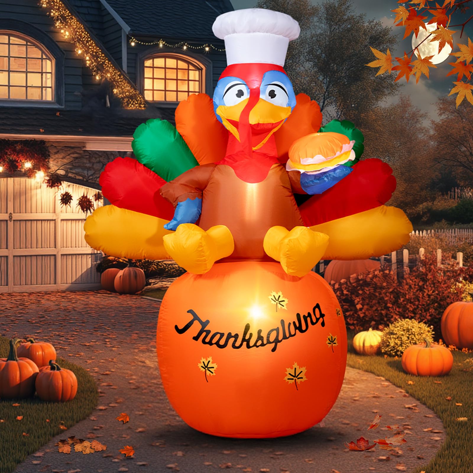 Snapklik.com : 6 FT Thanksgiving Inflatable Turkey