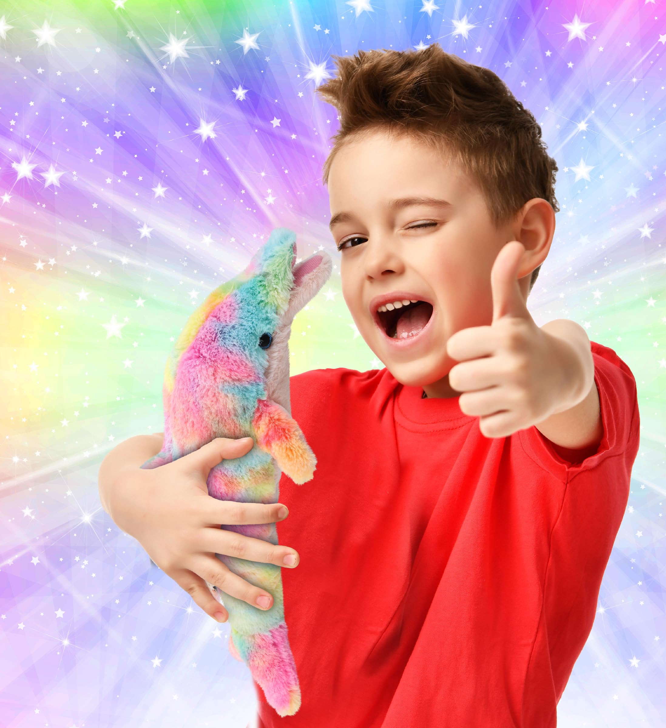 DolliBu Rainbow Llamacorn Stuffed Animal - 9.5 Inch Soft Plush Toy With Wings For Kids & Adults