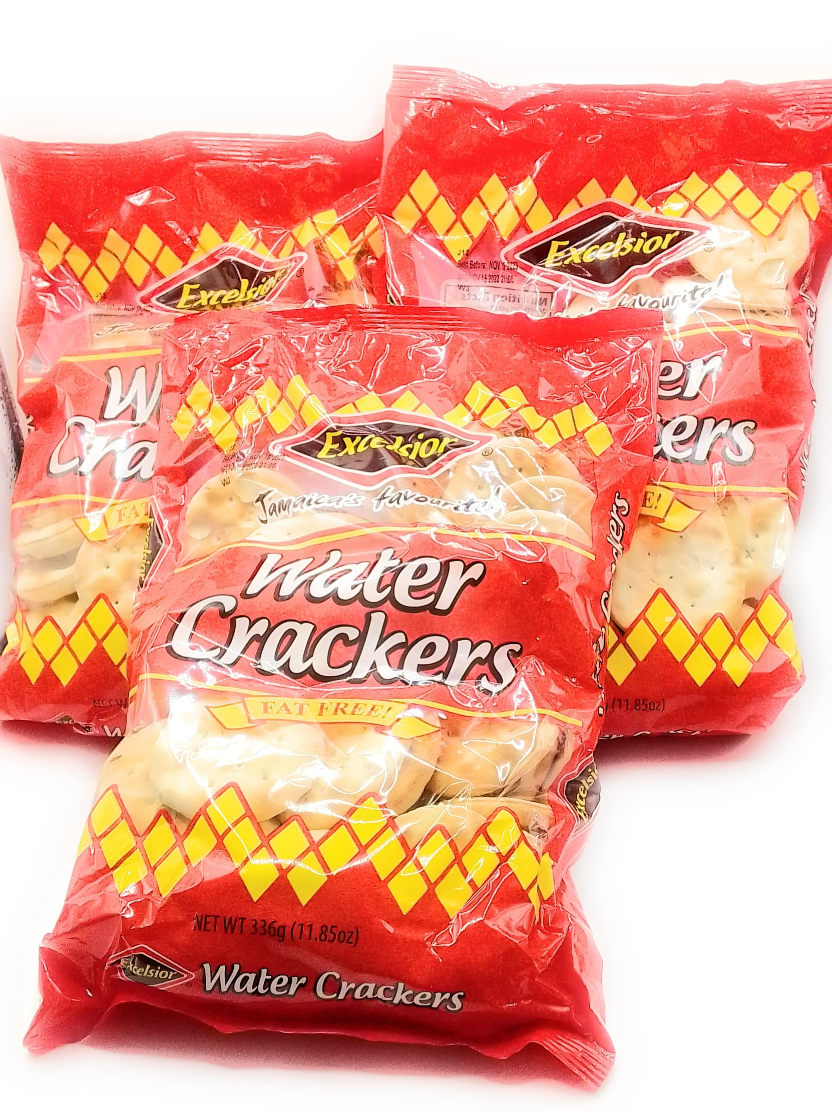 Excelsior Water Crackers-Genuine Jamaican Fat-free Crackers - 11.85 OZ. - Pack of 3