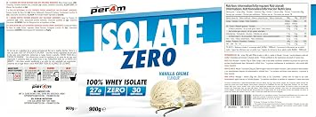 Per4m Isolate Zero Premium Whey Protein Powder | Superior Flavour Ultra Filtered + Amino Acids | Fast Absorbing Zero Sugar Gluten Free Shake for Lean Muscle & Recovery (900g, Vanilla Creme)