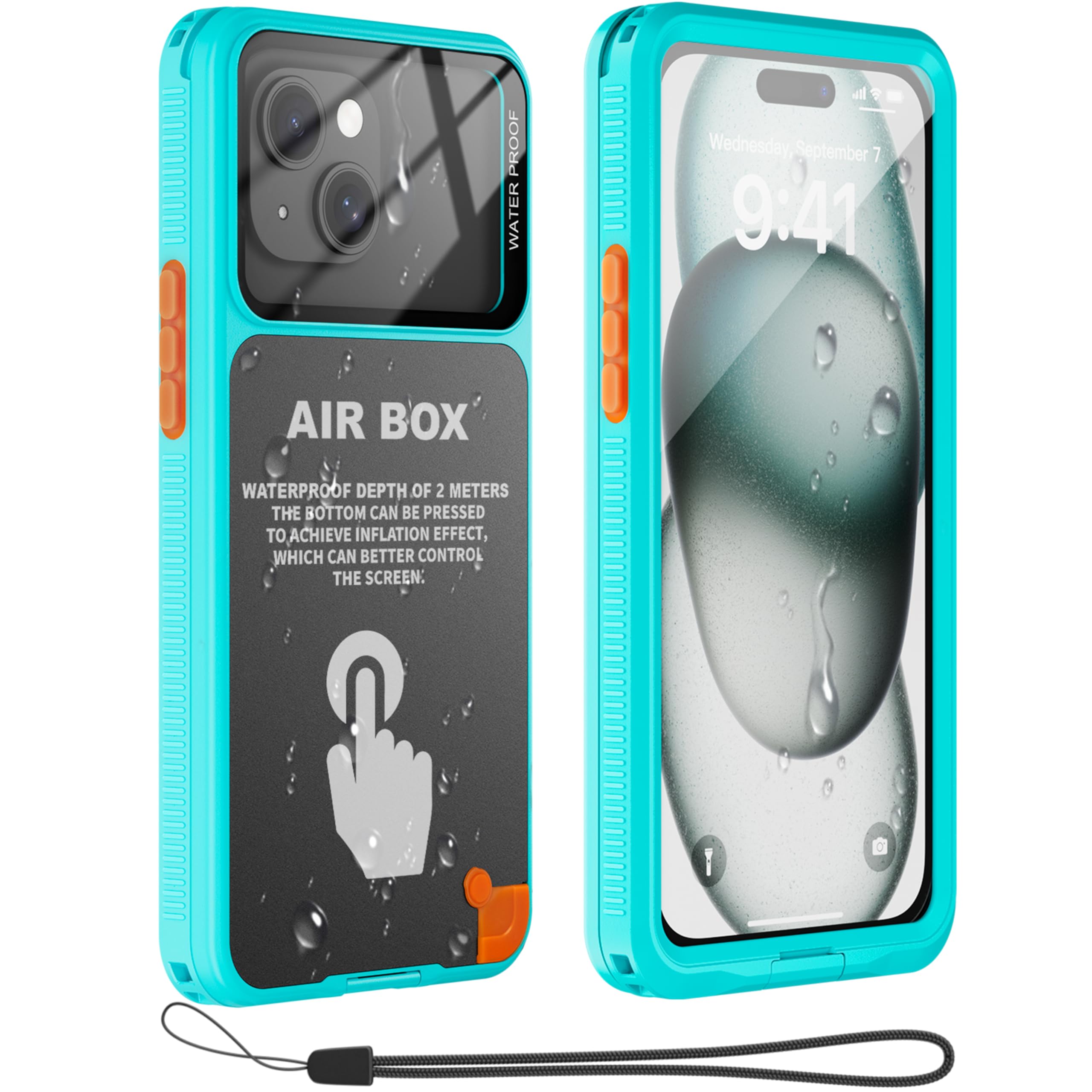 Mitywah Waterproof Case for iPhone, Underwater Snorkeling Diving Phone Case for iPhone 15 14 13 12 /15Pro 14Pro 13Pro 12Pro, HD Underwater Photography