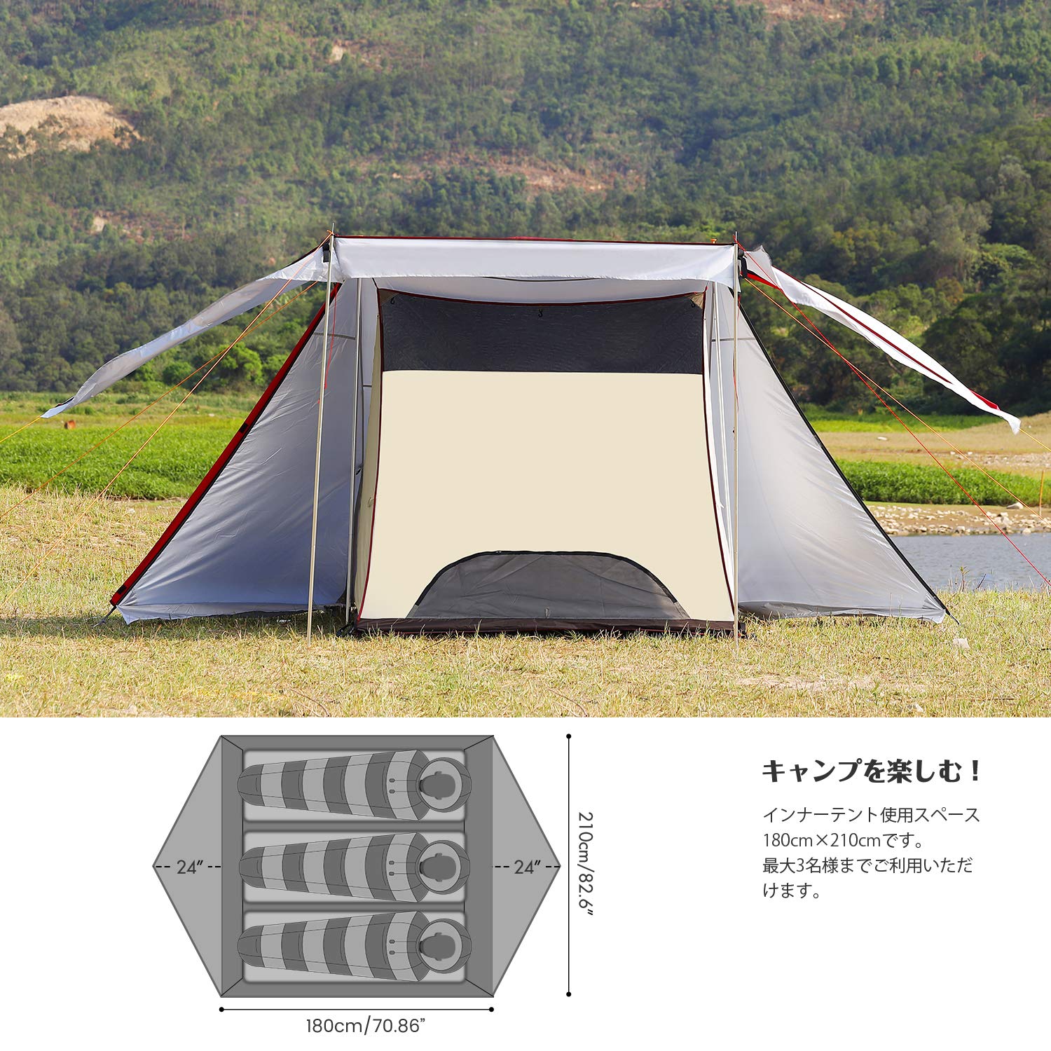 Amazon | XGEAR パップテント フレーム テント 軍幕 収納