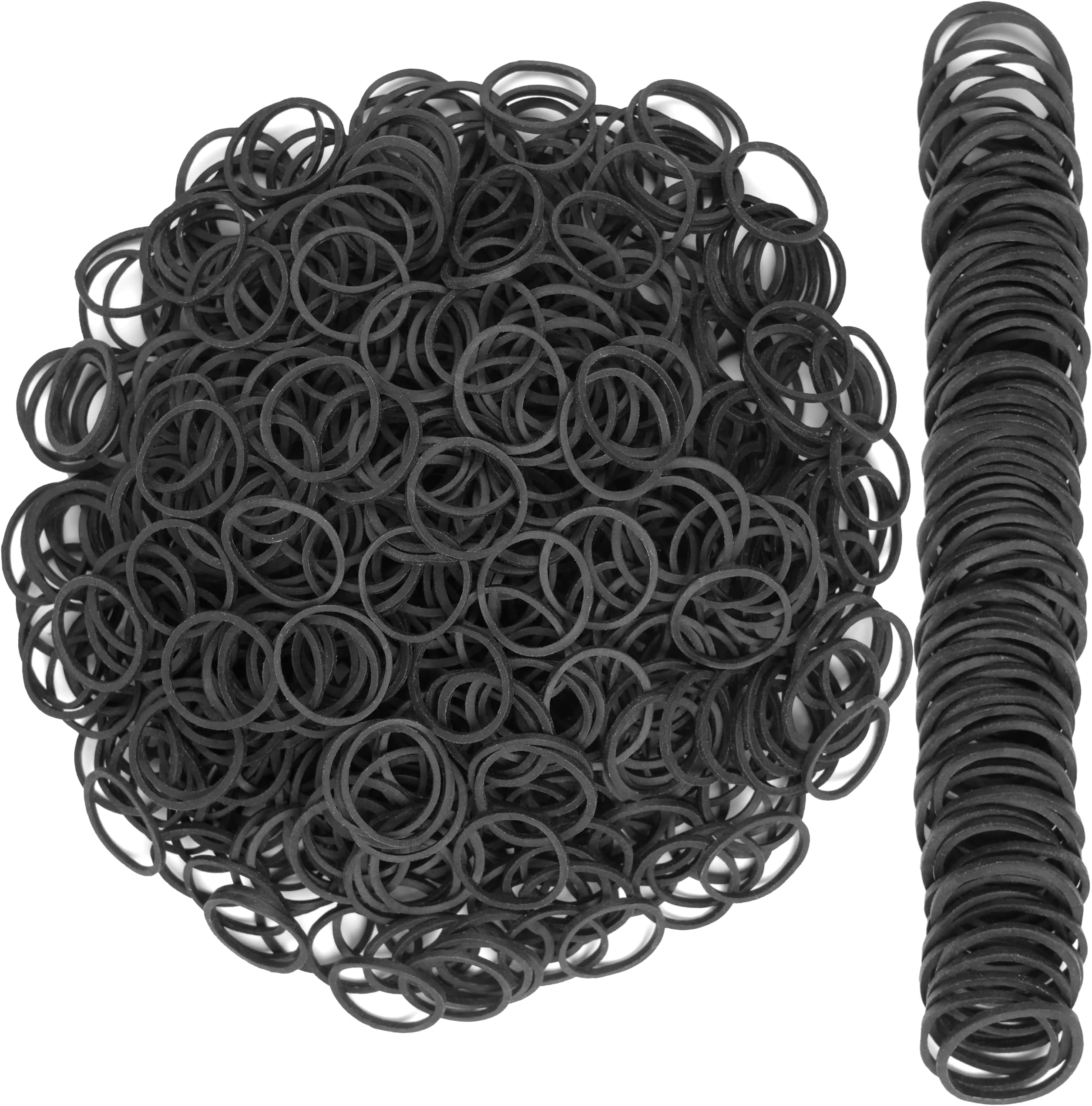 AMUU Rubber Bands1200pcs black small Rubber Band Mini Soft Elastic Bands
