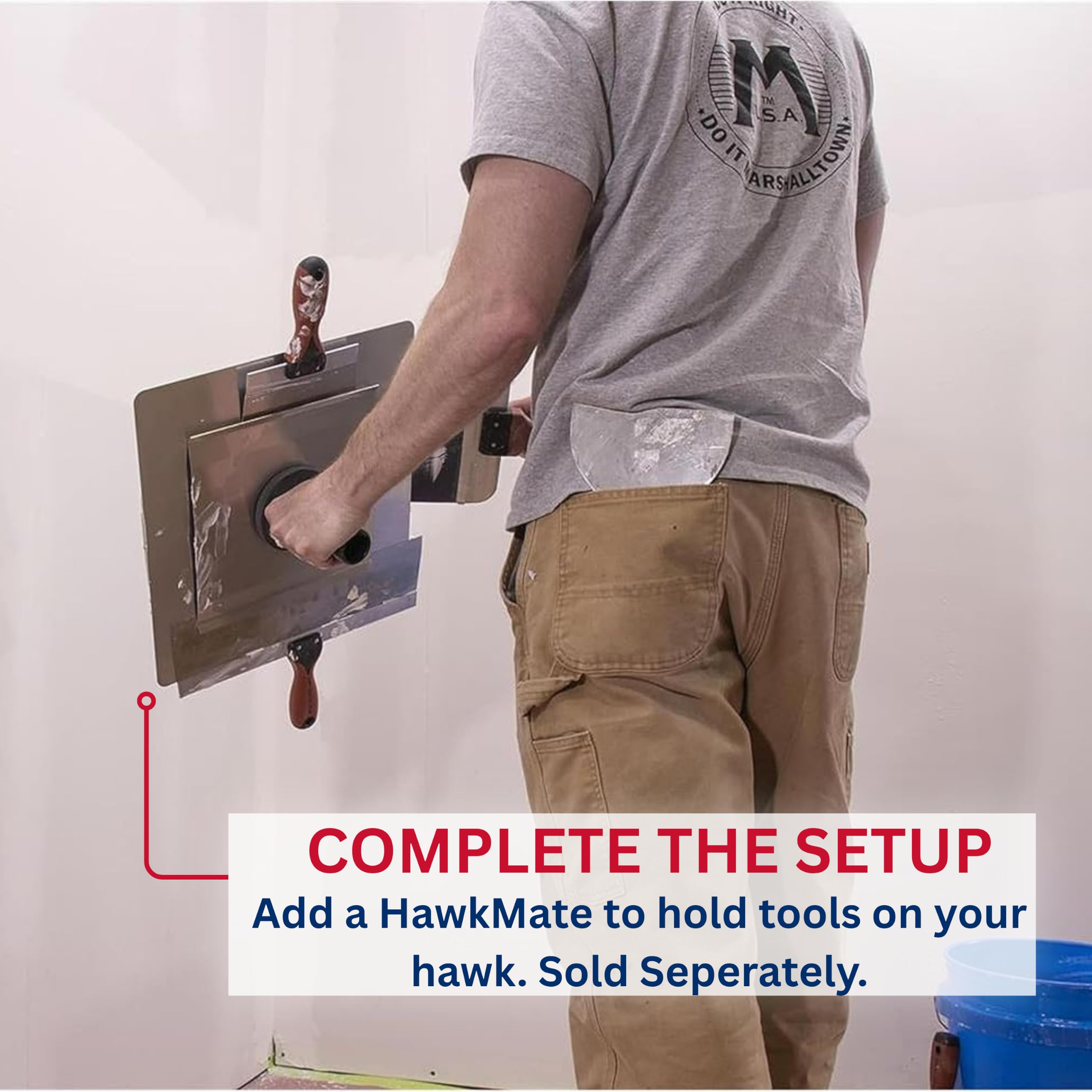 MARSHALLTOWN Drywall Hawk 13 Inch Assembled in the USA Plaster Tool | 13 Inch Aluminum Blade Gives a Flat Platform for Mud Mortar or Compound DuraSoft Handle for Plaster and Drywall 1D product thumbnail 6