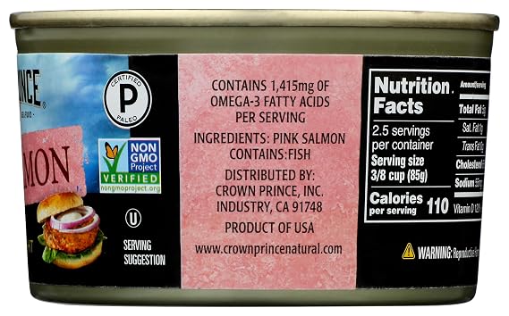 Crown Prince Salmon Ls Pink Wild, 7.5 oz